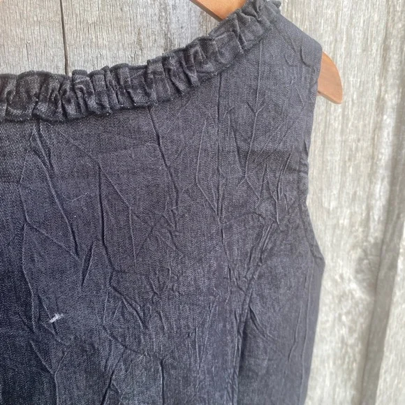 VINTAGE corset style lace up front denim sleeveless top size medium - Picture 7 of 7